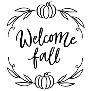 fall clipart black and white welcome