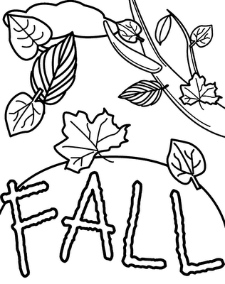 Fall leaf coloring page
