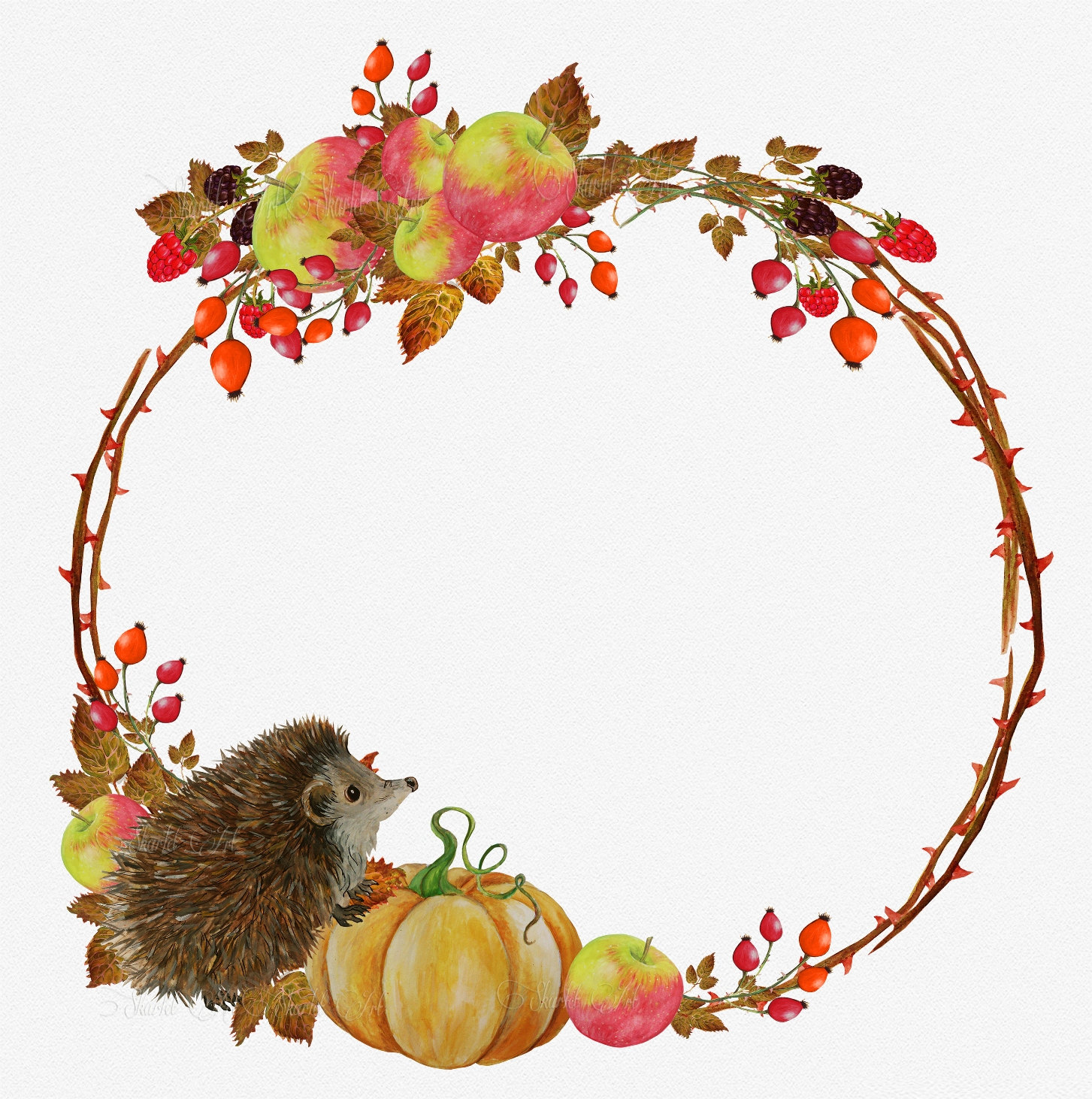 Fall wreath clipart.