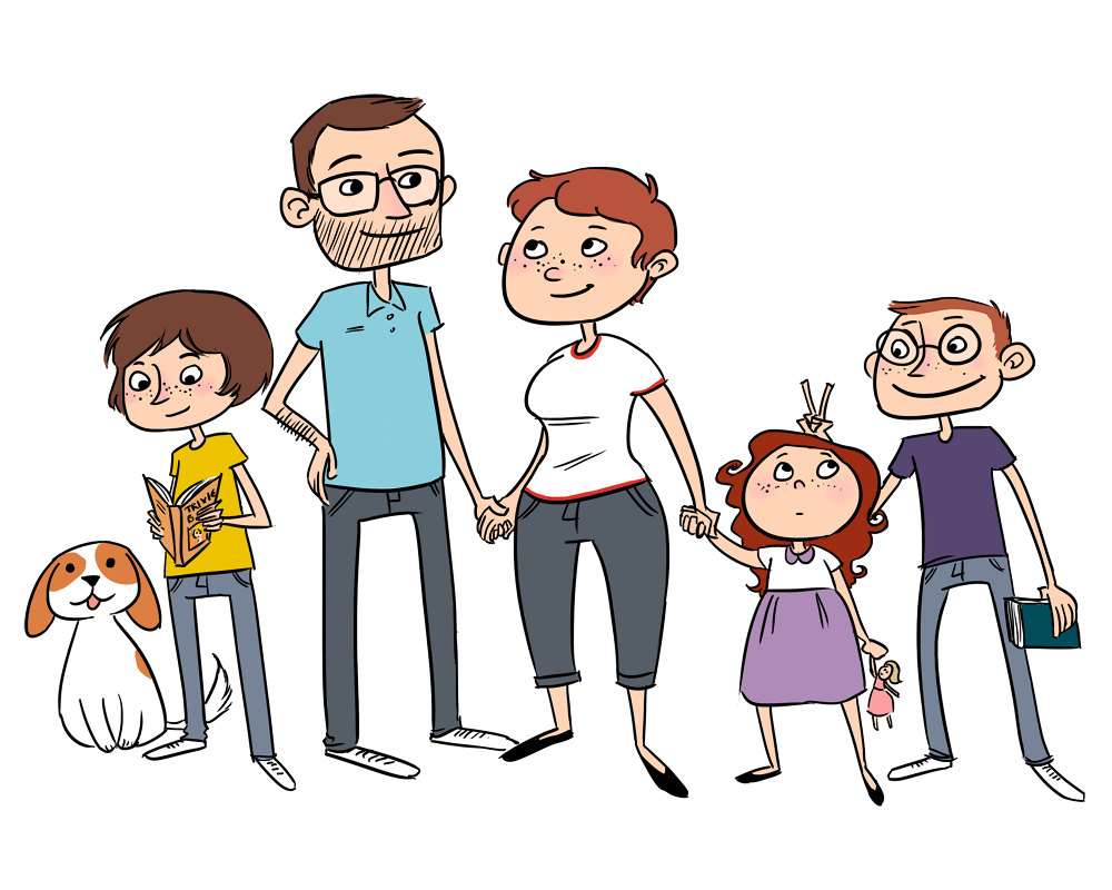 Free cartoon family.