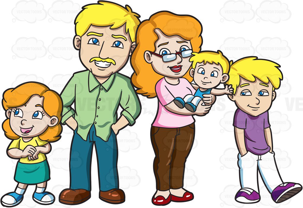 Family picture cartoon.