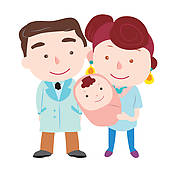Illustration of cute family