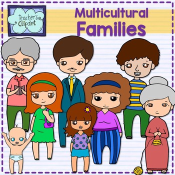 Family clipart multicultural.