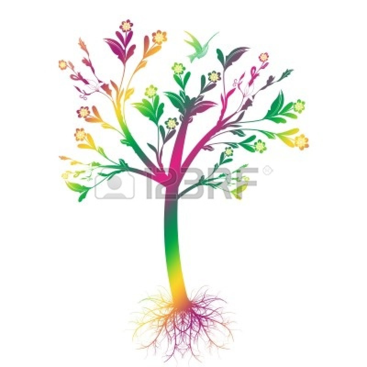 Colorful Family Tree Background