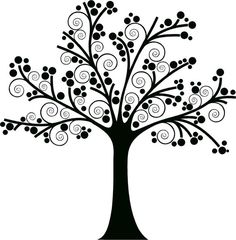 Tree silhouettes clipart.