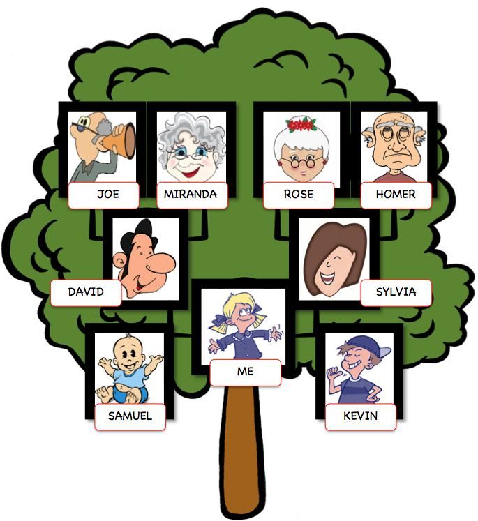 Spanish editable family tree with siblings
