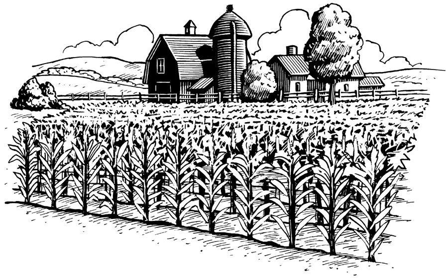 farm clipart black and white