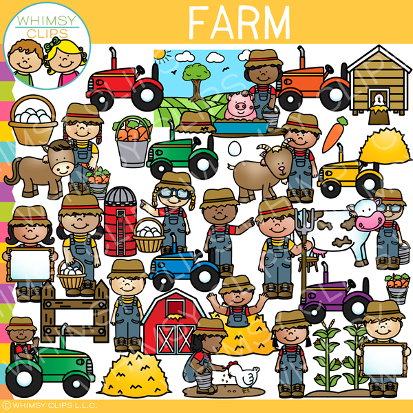 Farm Kids Clip Art
