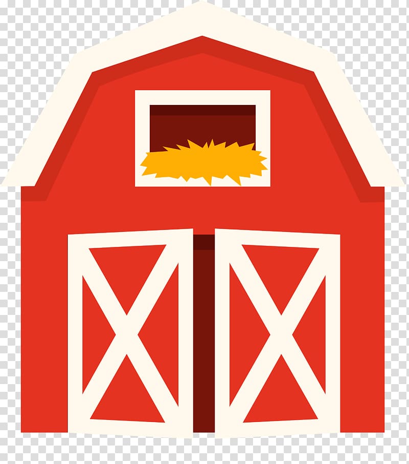 Red and white tool shed illustration, Cattle Farm Pen Barn