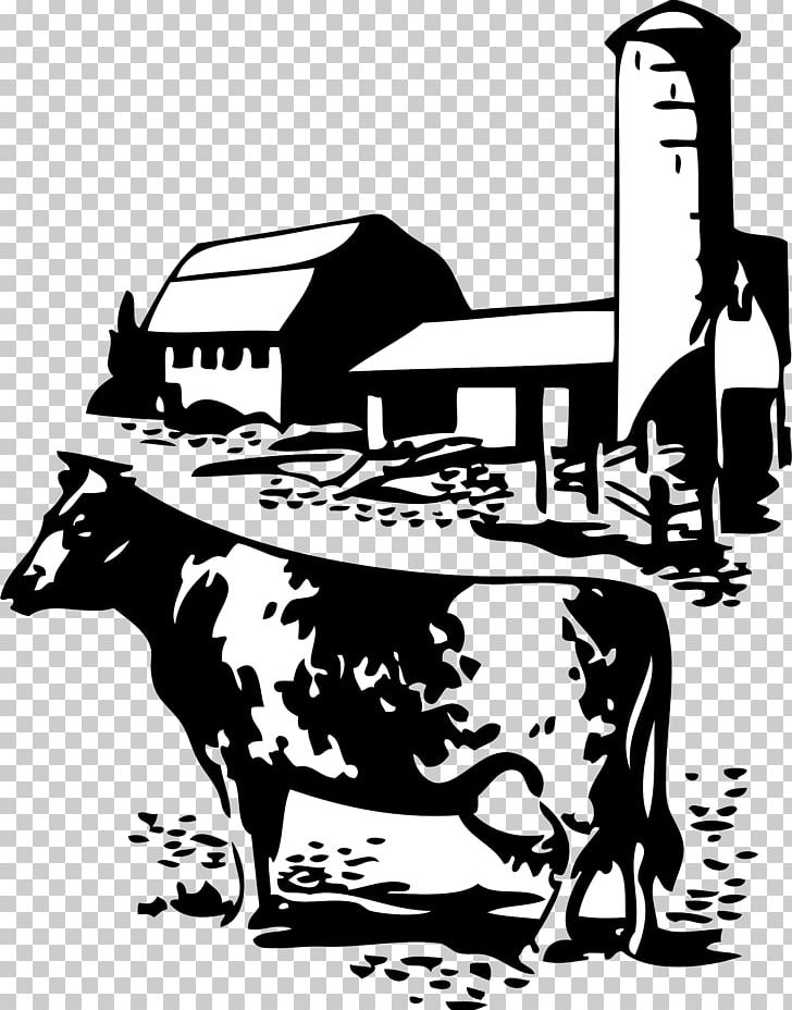 Dairy Cattle Milk Farm Silhouette PNG, Clipart, Art, Barn