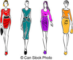 Fashion model Clipart and Stock Illustrations