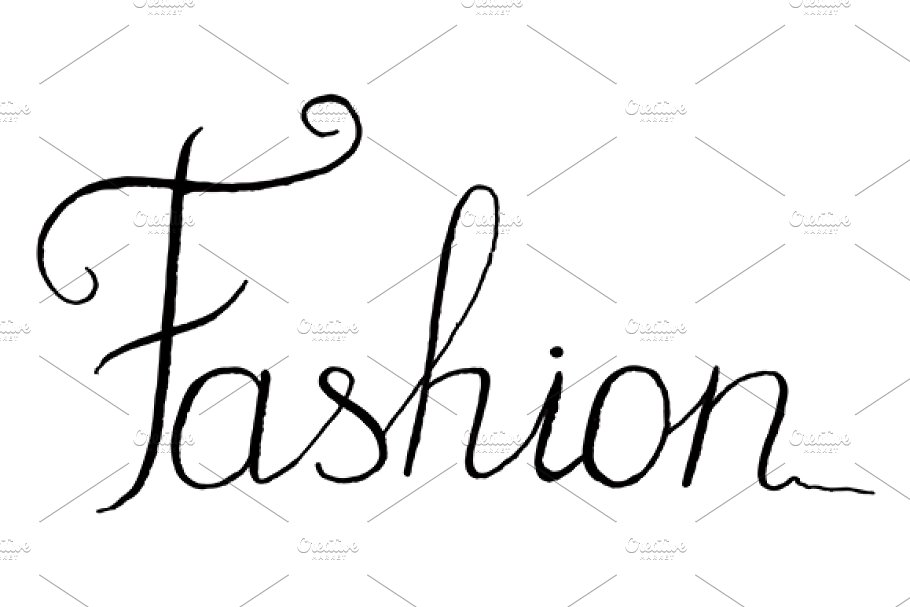 Fashion word lettering italic vector