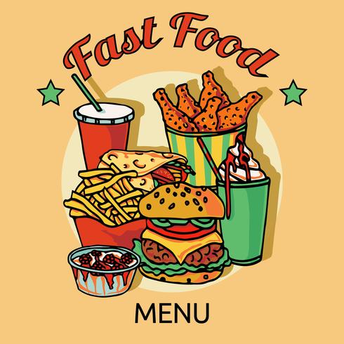 Fast food chain menu poster