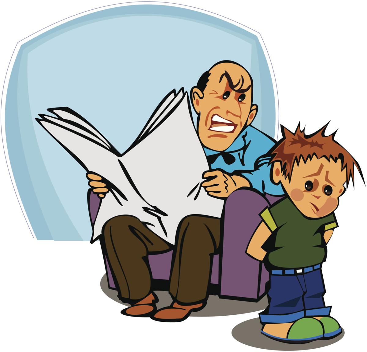 Angry father clipart.