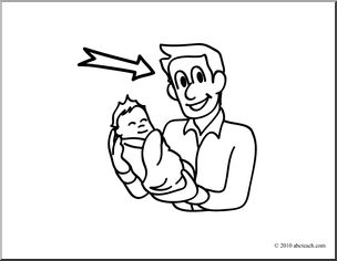Father clipart black and white