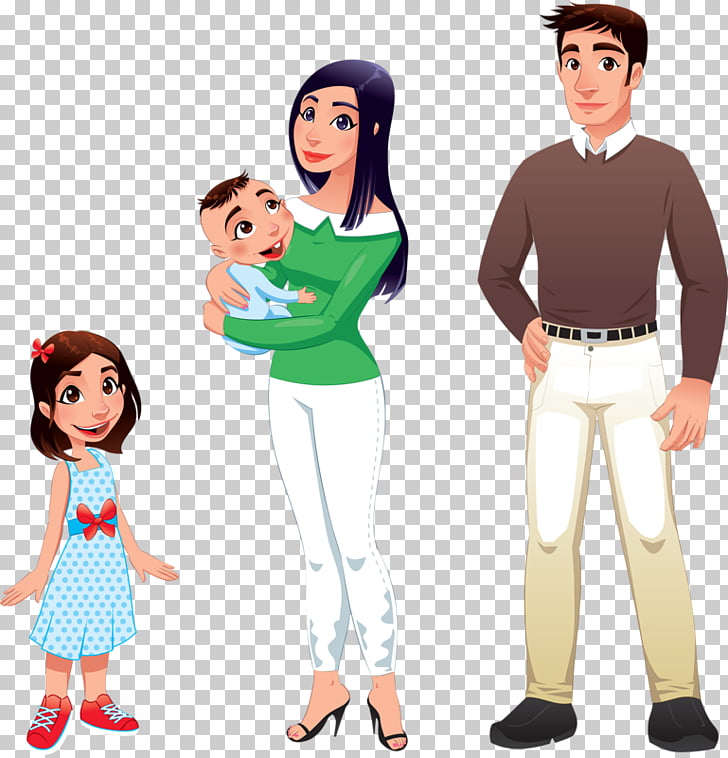 Mother Cartoon Father Illustration, happy family, man, woman