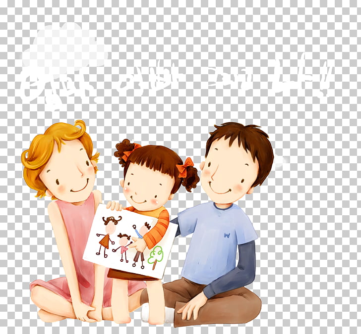 Parent Child Family Mother Father, Cartoon family, woman and