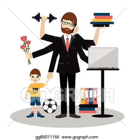 father clipart working