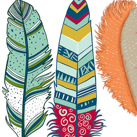 Colorful Feather Clip Art
