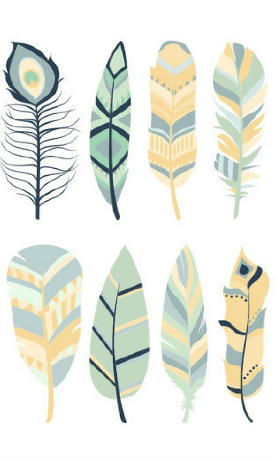 Feather clipart digital.