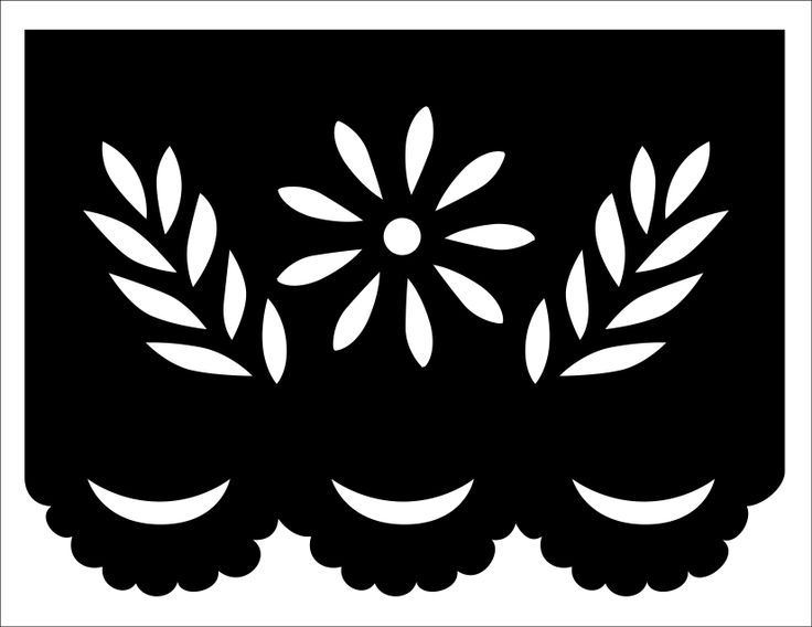 Papel picado template flower and leaves