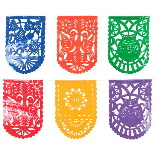Plastic Picado Mexican Party Flags