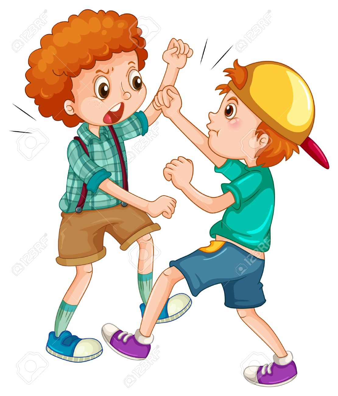 Two People Fighting Clipart