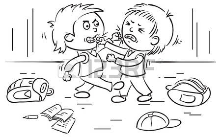 Fighting clipart black and white