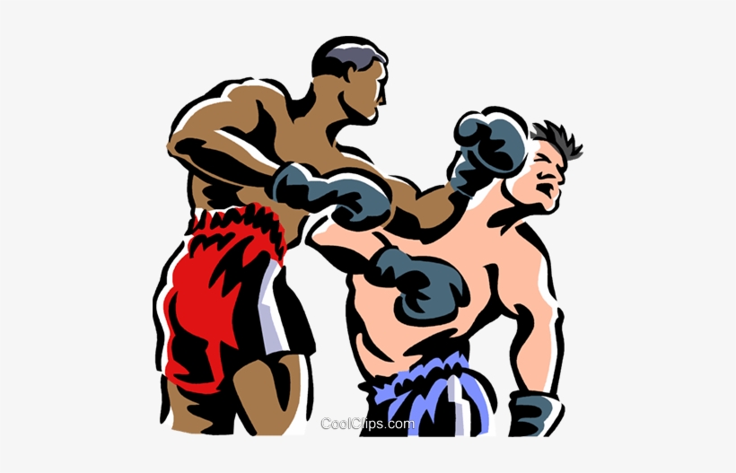 Boxers Fighting Royalty Free Vector Clip Art Illustration