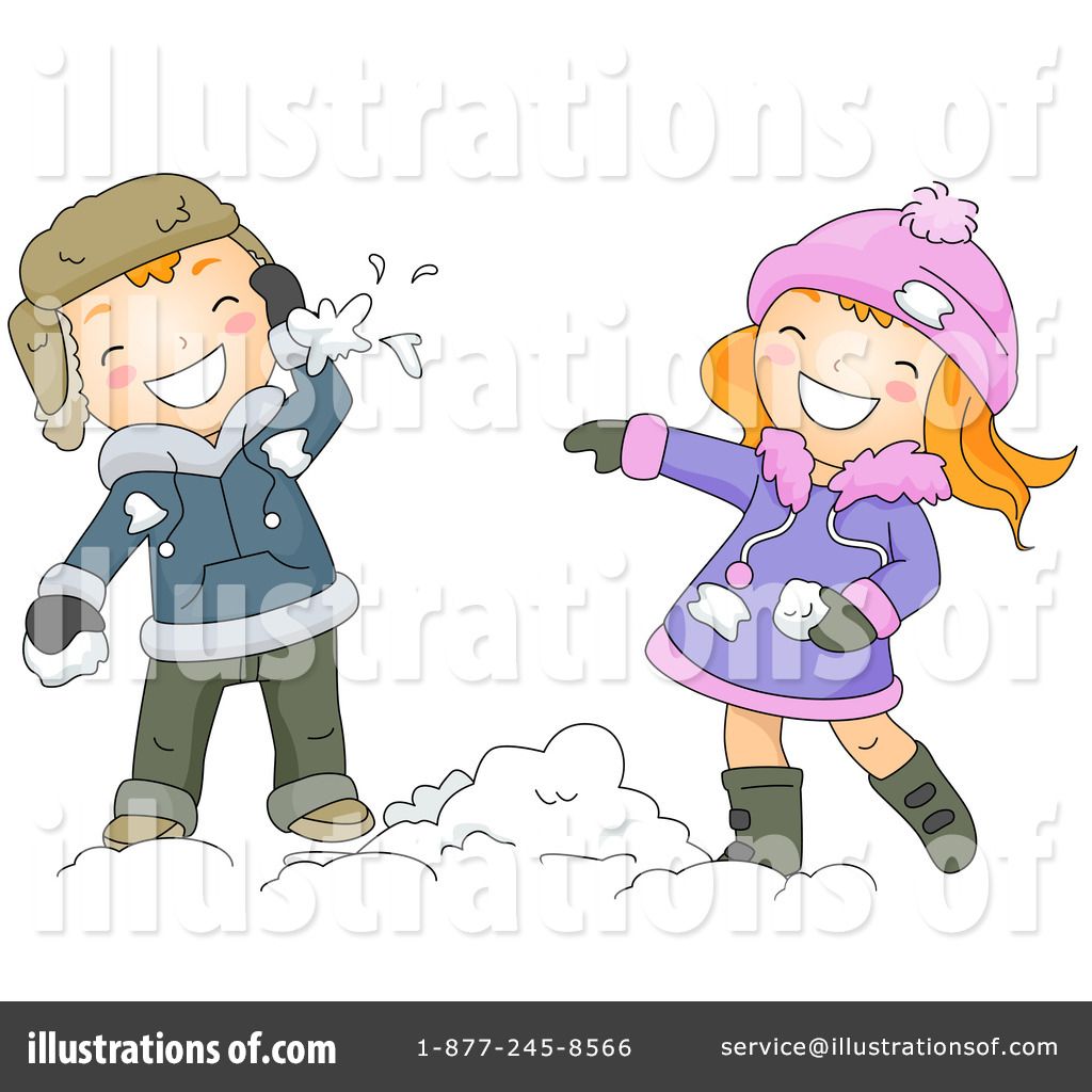 Snowball fight clipart.