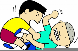 Kids fighting clipart.
