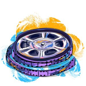 Colorful Film reel Clipart Image