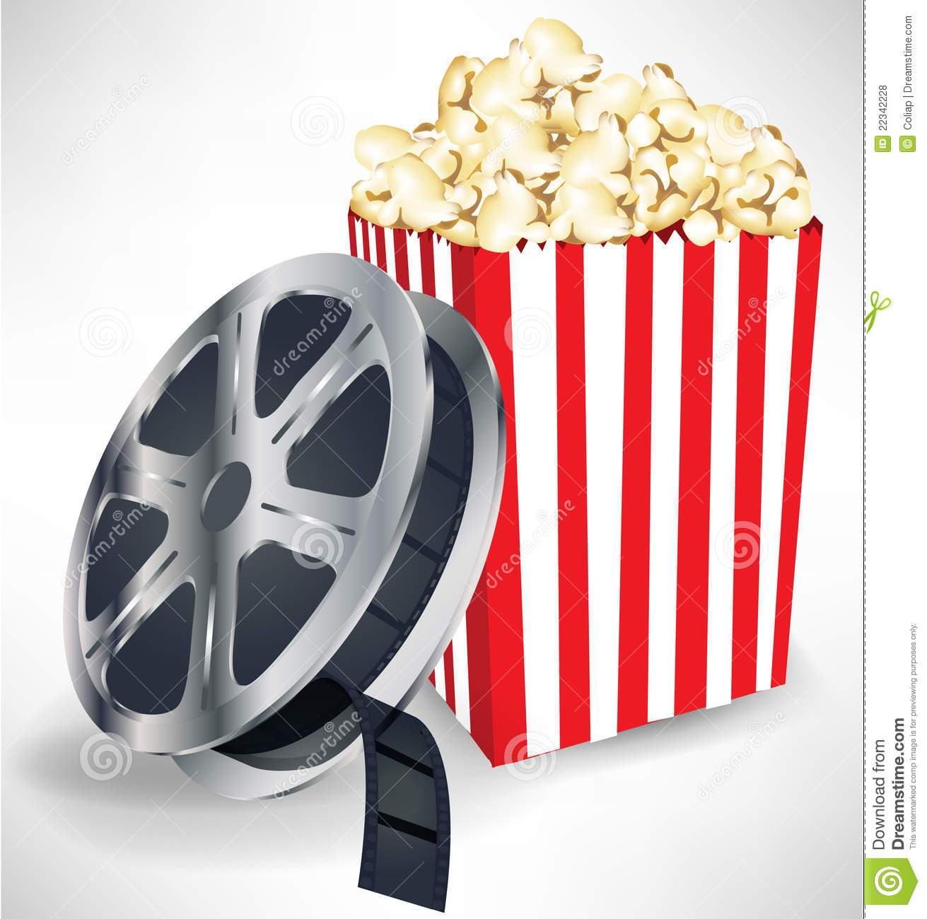 Movie reel and popcorn clipart