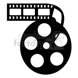 Black and white film reel clipart
