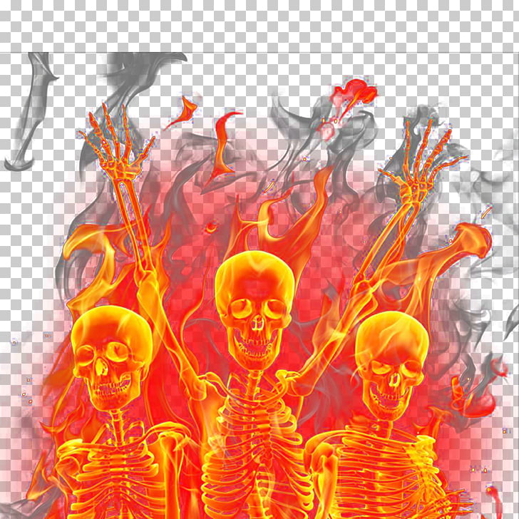 Flame fire skeleton.