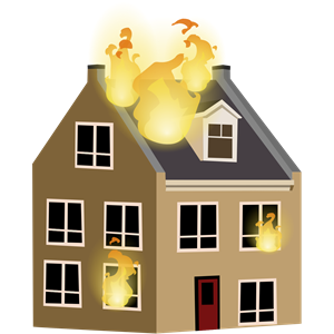 House fire clipart.