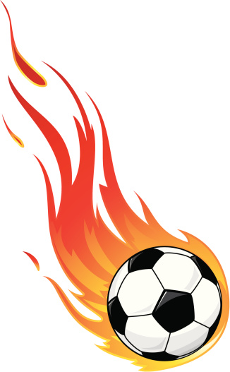Soccerball with flames.
