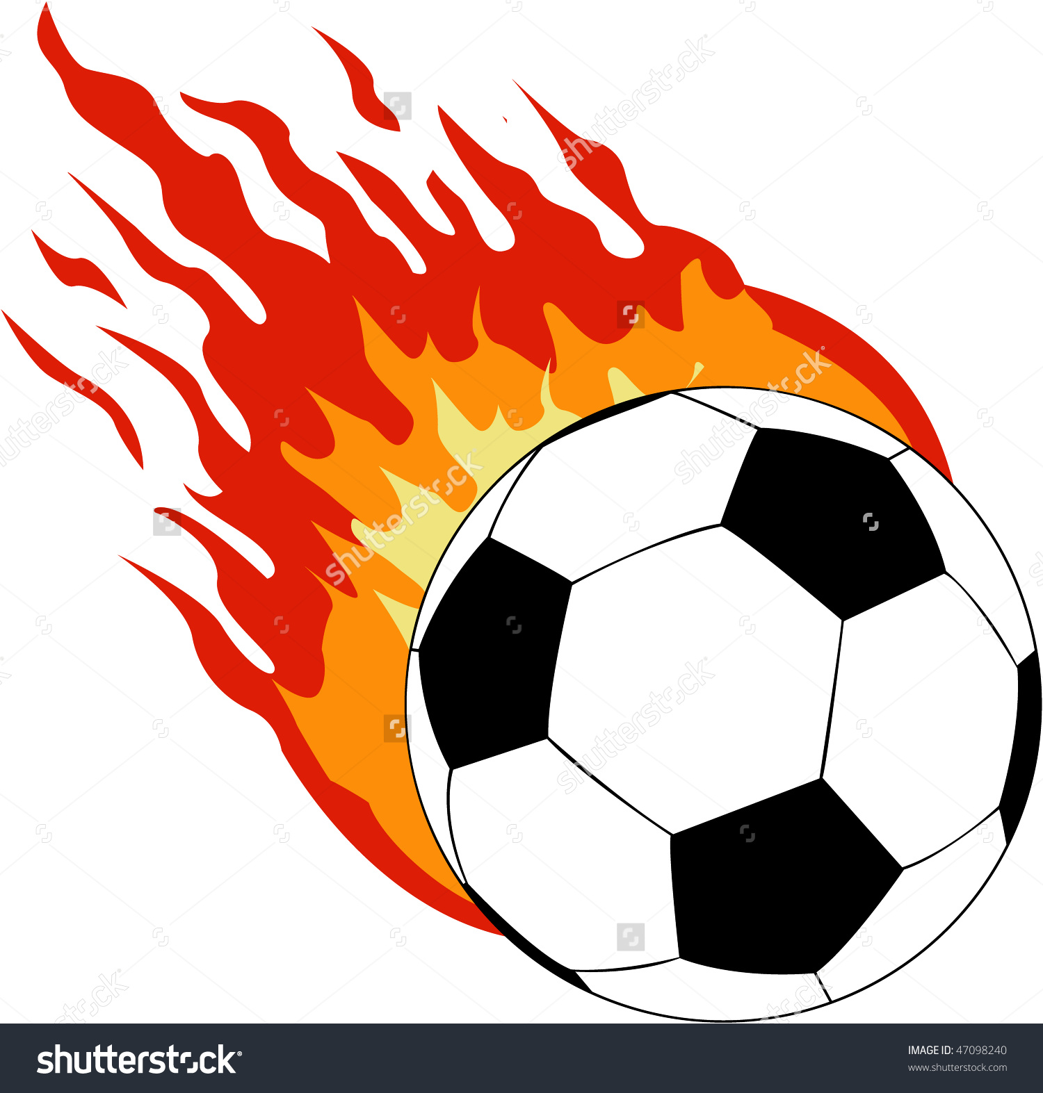 Flaming soccer ball.
