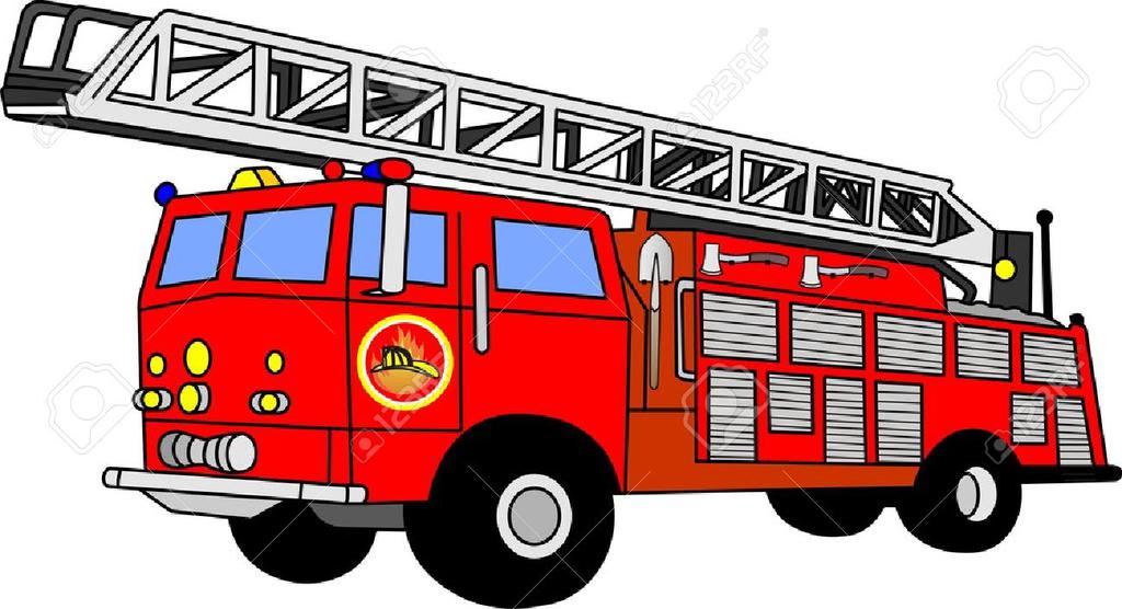 Animated fire engine.