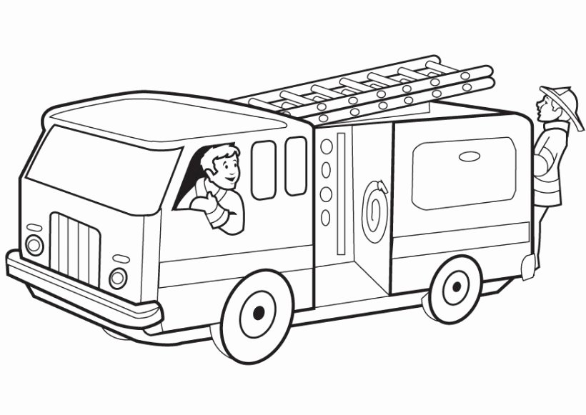 fire engine clipart coloring