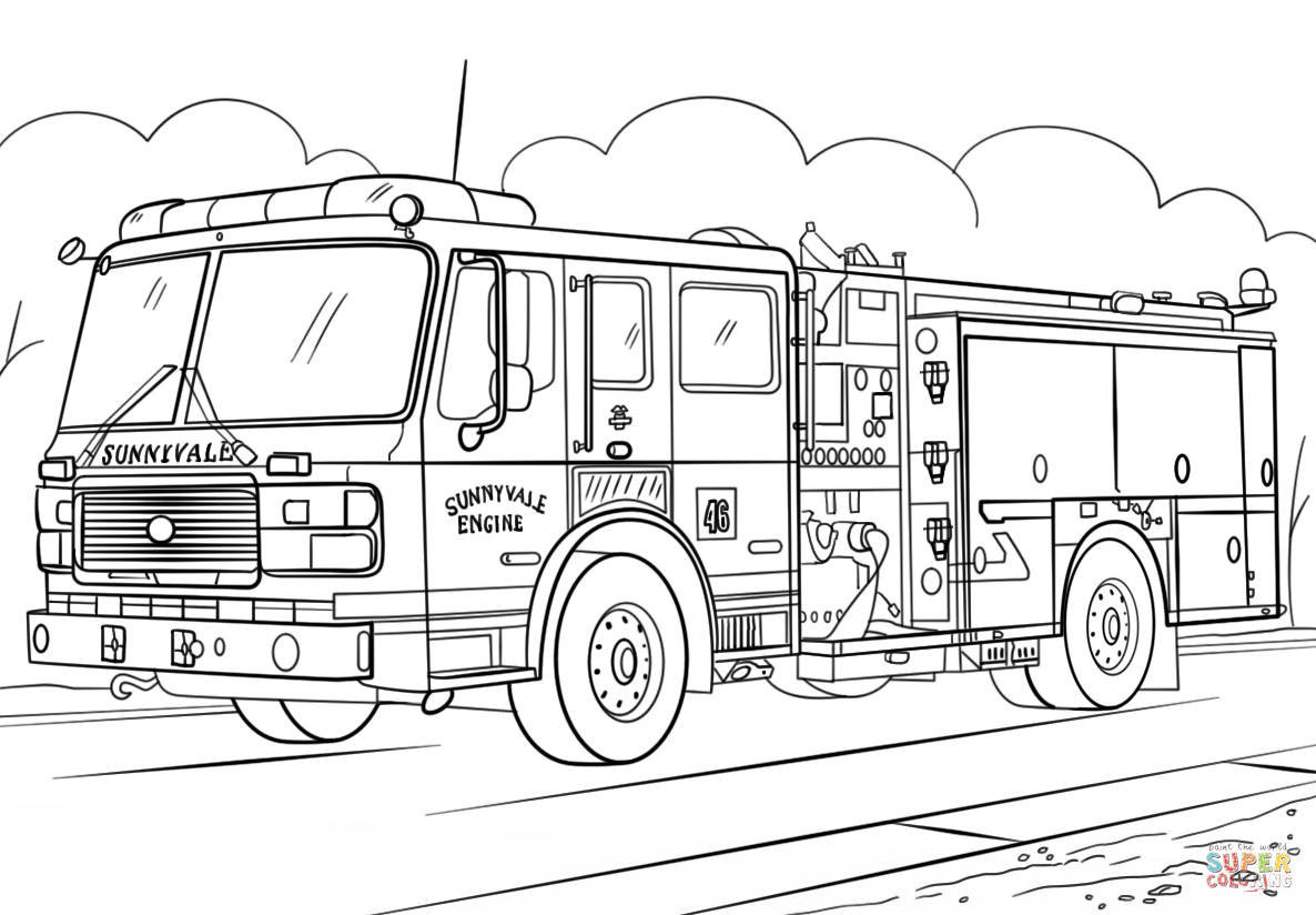 Fire truck coloring.
