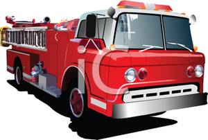 The Front of a Red Fire Truck Clipart Picture