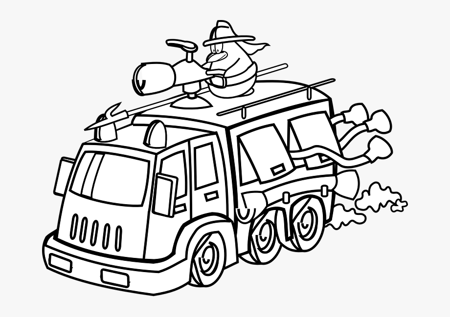 Fire Truck Clipart Outline