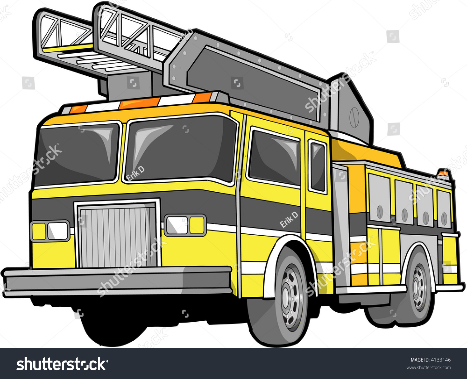 Yellow fire truck.