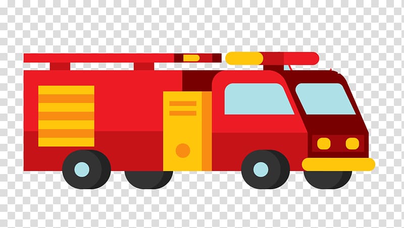 Red and yellow vehicle illustration, Firefighter Fire