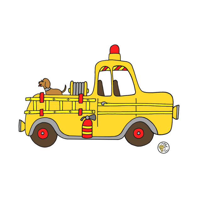 Yellow fire truck.
