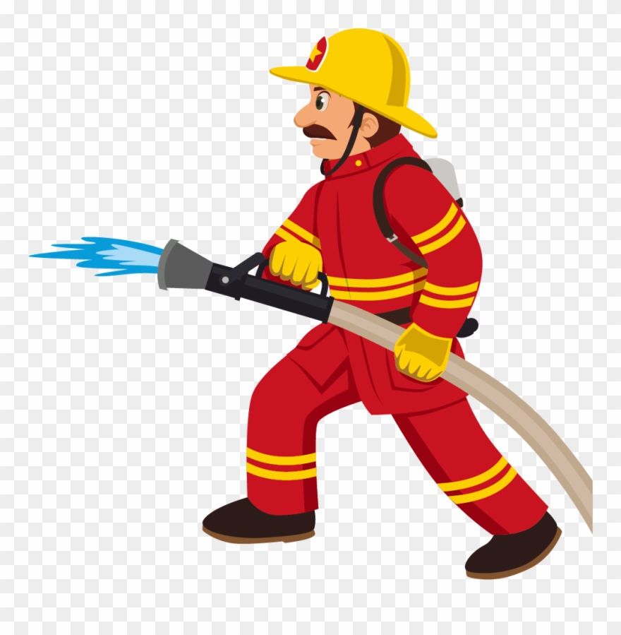 Cartoon fireman fire.