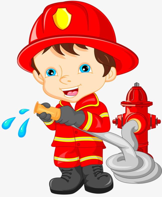 Cartoon fireman png.