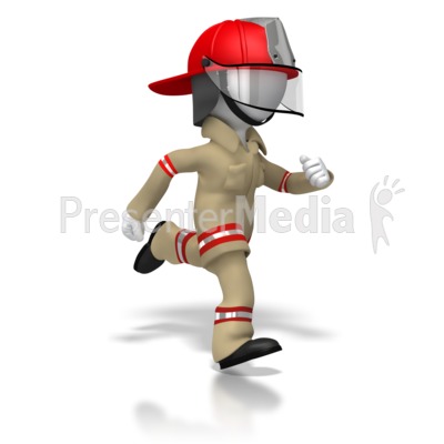 Firefighter running figures.
