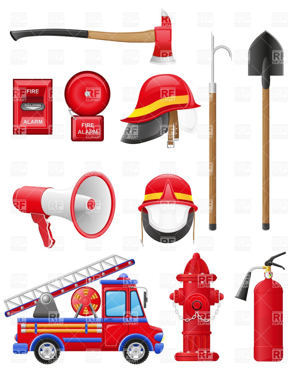 Fireman tools clipart.